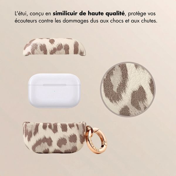 Selencia Coque Sabi motif panthère  Apple Airpods Pro / Pro 2 - Soft Ivory