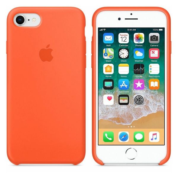 Apple Coque en silicone Apple iPhone SE (2022 / 2020) / 8 / 7 - Spicy Orange