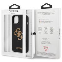 Guess Coque Silicone 4G Logo iPhone 13 Mini - Noir