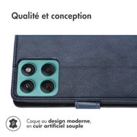 imoshion Étui de télephone portefeuille de luxe Motorola Moto G57 Power - Bleu foncé