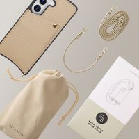 Selencia Coque de télephone Nova avec cordon et porte-cartes Samsung Galaxy S26 - Beige