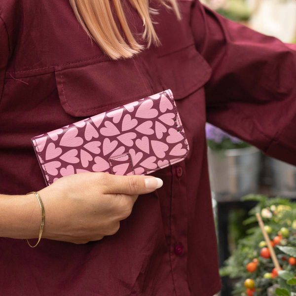 imoshion Étui de télephone portefeuille Design Apple iPhone SE (2022 / 2020) / 8 / 7 / 6(s) - Hearty Blush