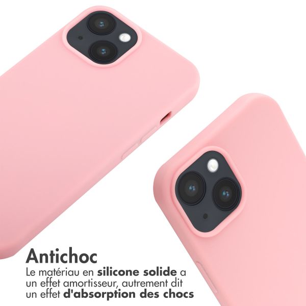 imoshion ﻿Coque en silicone avec cordon iPhone 14 - Rose