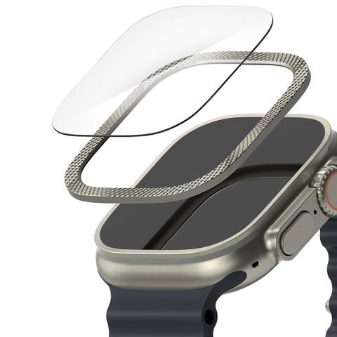 Ringke Bezel Styling + Protection d'écran Apple Watch Ultra - 49 mm - Knurling Titanium