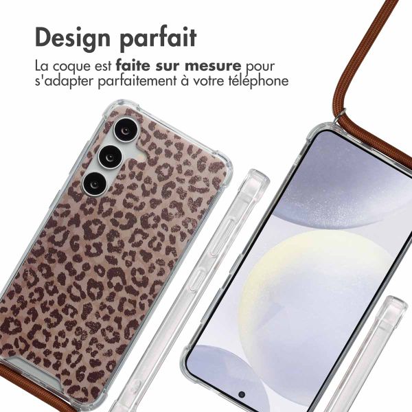 imoshion Coque Design avec cordon Samsung Galaxy S24 - Leopard Mood