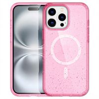 imoshion Coque Pailletée avec MagSafe Apple iPhone 16 Pro Max - Paillettes Rose