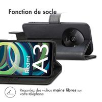 imoshion Étui de téléphone portefeuille Luxe Xiaomi Redmi A3 - Noir