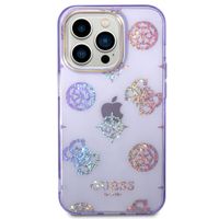 Guess Coque Peony Glitter Apple iPhone 14 Pro - Violet