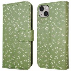 imoshion Étui de télephone portefeuille Design Apple iPhone 14 - Green Flowers