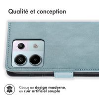 imoshion Étui de téléphone portefeuille Luxe Xiaomi Redmi Note 13 Pro (5G) / Poco X6 - Bleu clair