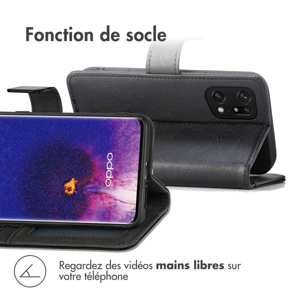 imoshion Étui de téléphone portefeuille Luxe Oppo Find X5 5G - Noir