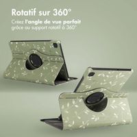 imoshion Coque tablette Design rotatif à 360° Samsung Galaxy Tab S6 Lite (2020/2022/2024) - Green Flowers