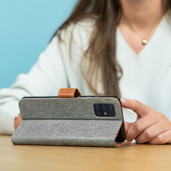 imoshion Étui de téléphone portefeuille Canvas Luxe Galaxy A21s
