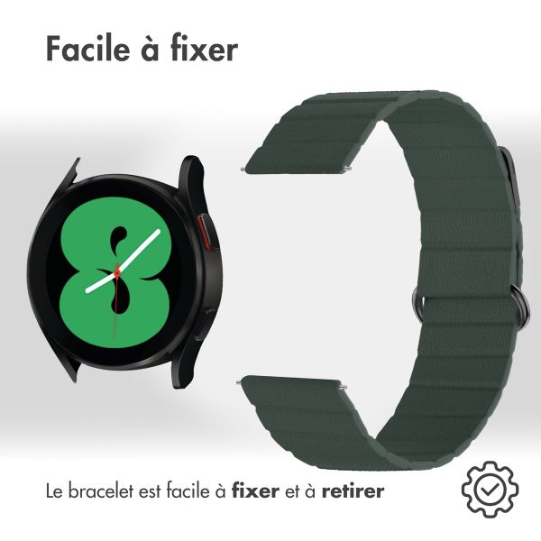 imoshion Bracelet en cuir magnétique - Connexion universelle de 20 mm - Vert