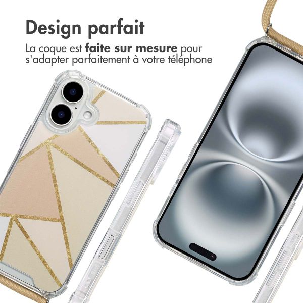 imoshion Coque Design avec cordon Apple iPhone 16 - Beige Graphic