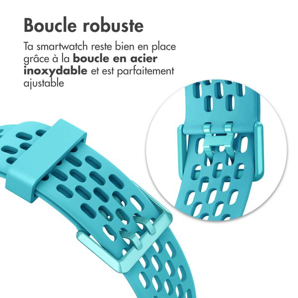 imoshion Bracelet de sport en silicone avec trous Fitbit Charge 5 / Charge 6 - Turquoise