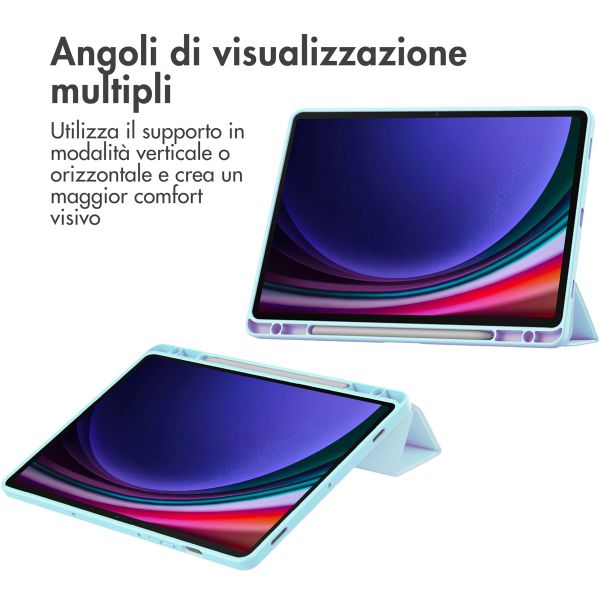 imoshion Coque tablette rigide Trifold Samsung Galaxy Tab S9 11.0 pouces - Bleu clair