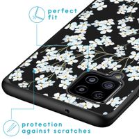 imoshion Coque Design Samsung Galaxy A42 - Fleur - Blanc / Noir