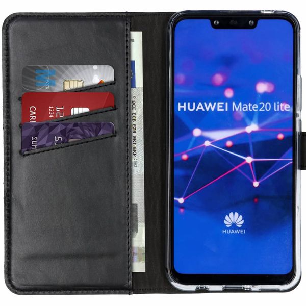 Selencia Étui portefeuille en cuir véritable Huawei Mate 20 Lite - Noir