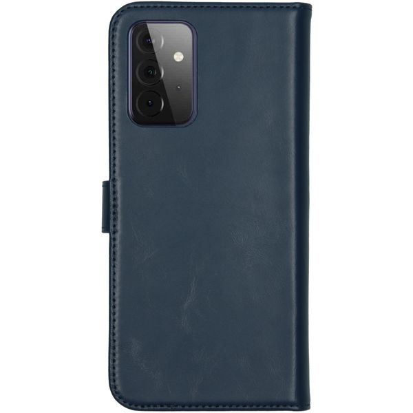 Selencia Étui portefeuille en cuir véritable Samsung Galaxy A72 - Bleu