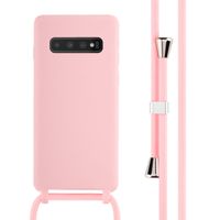 imoshion Coque en silicone avec cordon Samsung Galaxy S10 - Rose