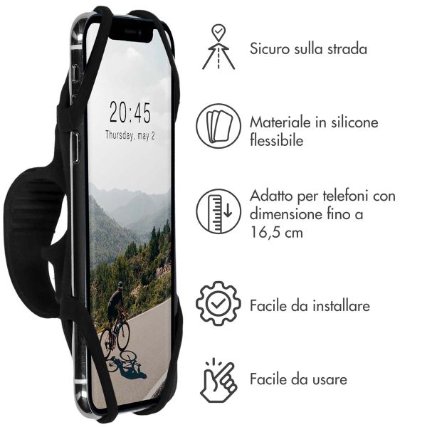 imoshion Support de téléphone en silicone pour vélo - Universel - Noir