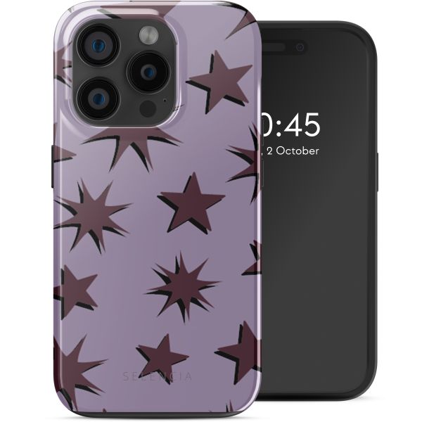 Selencia Coque arrière Vivid Tough avec MagSafe iPhone 15 Pro - Stars Plum Lilac