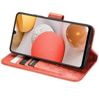 Etui de téléphone Fleurs de Trèfle Galaxy A42 - Rouge