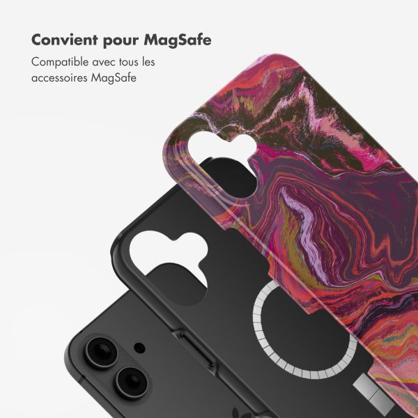 Selencia Coque arrière Vivid Tough avec MagSafe iPhone 16 - Marble Purple