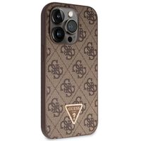 Guess Coque 4G Logo Triangle Strass iPhone 15 Pro - Brun