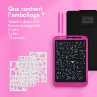 imoshion Tablette de dessin LCD pour enfants - Avec écran couleur et 2 stylos - Hot Pink