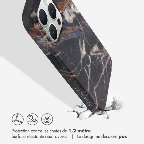Selencia Aurora Coque Fashion Apple iPhone 15 Pro - Onyx Black Marble