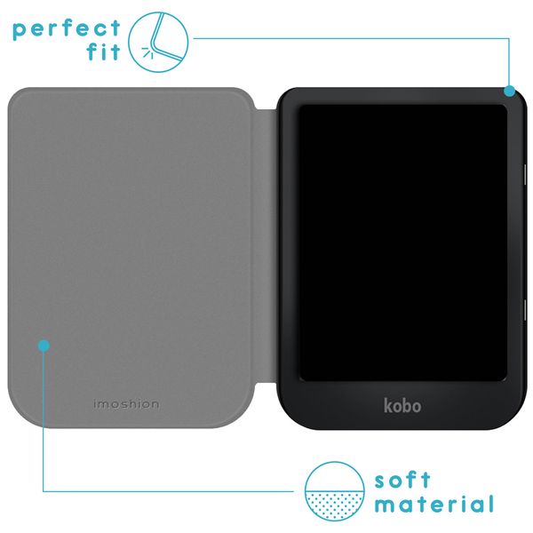 imoshion Étui de liseuse portefeuille Slim Soft Kobo Nia - Noir