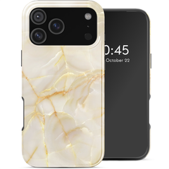 Selencia Coque arrière Vivid avec MagSafe Apple iPhone 17 Pro Max - Golden Beige Marble