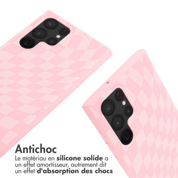 imoshion Coque design en silicone avec cordon Samsung Galaxy S22 Ultra - Retro Pink