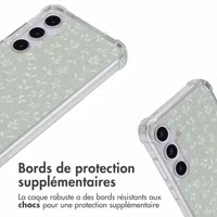 imoshion Coque Design avec cordon Samsung Galaxy A55 - Smoke Green Flowers