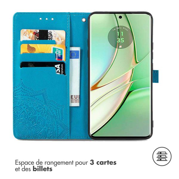 imoshion Etui de téléphone portefeuille Mandala Motorolo Edge 40 - Turquoise