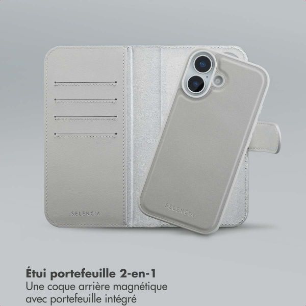 Selencia Étui portefeuille amovible Olyn avec MagSafe Apple iPhone 17 - Gris