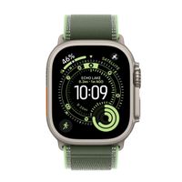 Apple Bracelet Trail Loop Apple Watch Series 1 t/m 11 / SE / Ultra (44/45/46/49 mm) - Taille M/L - Neon / Green Natural Titanium
