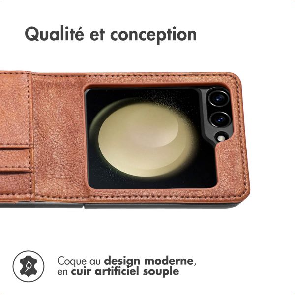 imoshion Étui de télephone portefeuille Luxe Samsung Galaxy Z Flip 7 FE - Marron
