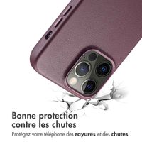 Accezz Coque arrière en cuir avec MagSafe Apple iPhone 14 Pro Max - Heath Purple