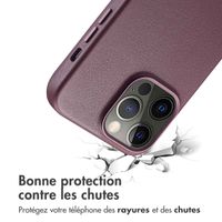 Accezz Coque arrière en cuir avec MagSafe iPhone 14 Pro Max - Heath Purple