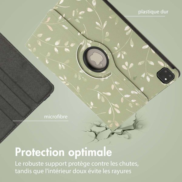 imoshion Coque tablette Design rotatif à 360° Apple iPad Air 13 pouces (2025) M3 / (2024) M2 - Green Flowers