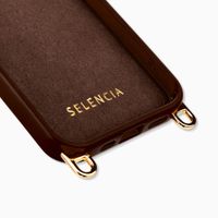 Selencia Coque arrière Rivièra avec MagSafe avec crochets amovibles Apple iPhone 15 - Choco Brown