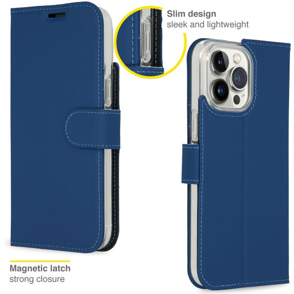 Accezz Étui de télephone Wallet Apple iPhone 14 Pro Max - Bleu foncé
