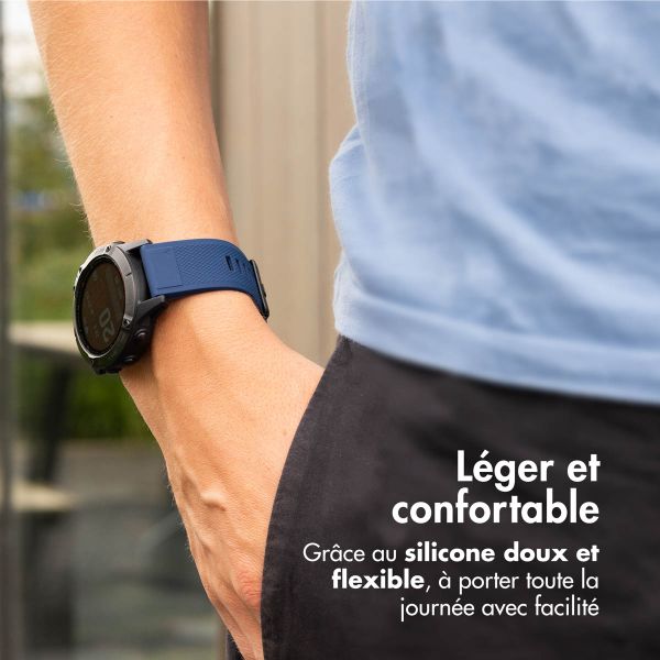 imoshion Bracelet QuickFit® en silicone  - Connexion Garmin 22 mm - Bleu foncé
