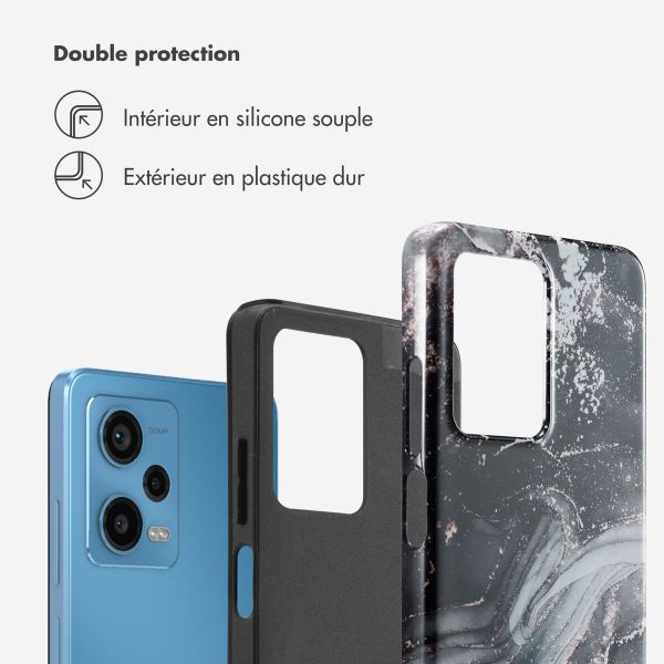 Selencia Coque arrière Vivid Xiaomi Redmi Note 12 Pro (5G) - Chic Marble Black