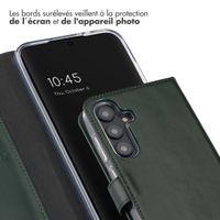 Selencia Étui de téléphone portefeuille en cuir véritable Samsung Galaxy S24 FE - Groen