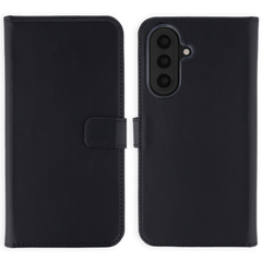 Selencia Étui portefeuille en cuir véritable Samsung Galaxy A57 (5G) - Noir