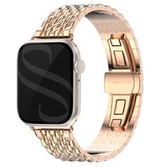 Selencia Bracelet dragon en acier Apple Watch Series 1 t/m 9 / SE (38/40/41 mm) | Series 10 / 11 (42 mm) - Rose Doré